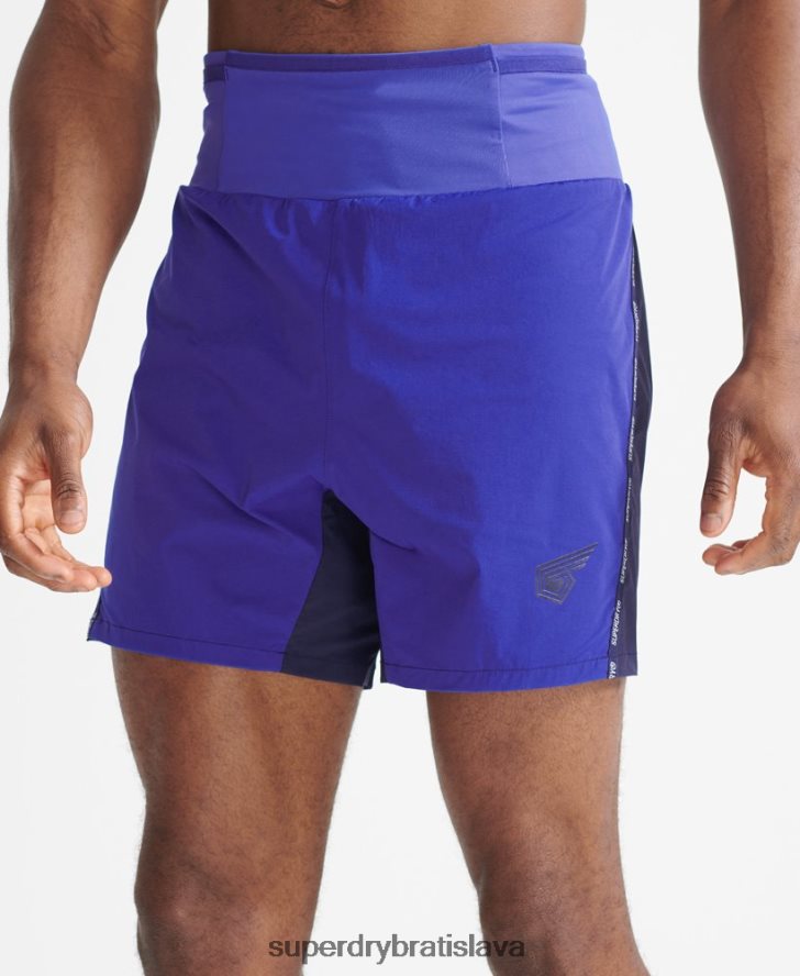 Superdry muži prevádzkovať prémiové šortky 6B4ZTR341 oblečenie Modrá