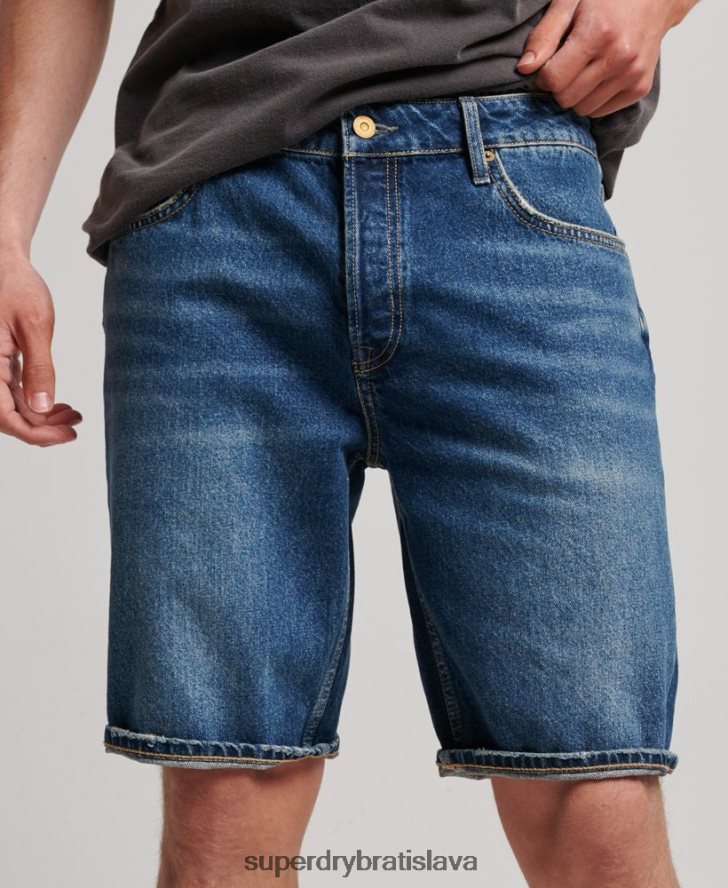 Superdry muži rovné šortky 6B4ZTR110 oblečenie tmavomodrá