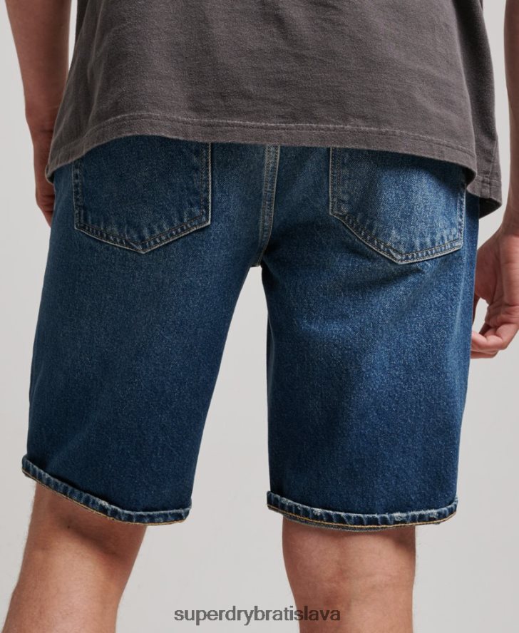 Superdry muži rovné šortky 6B4ZTR110 oblečenie tmavomodrá