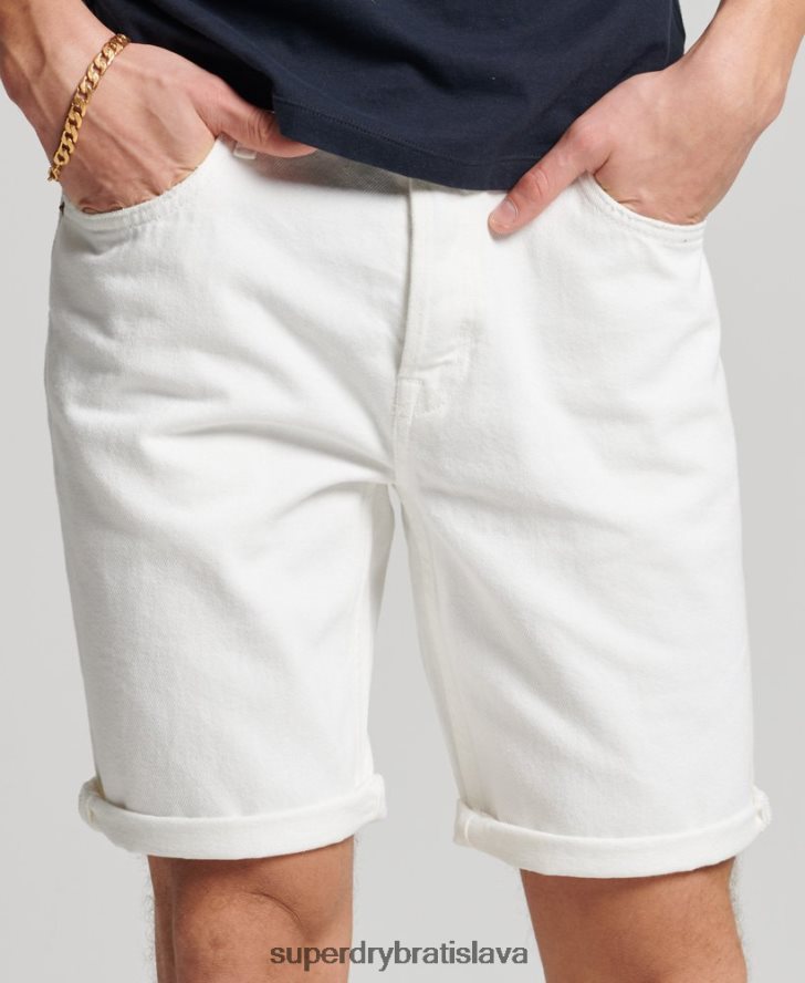 Superdry muži rovné šortky 6B4ZTR52 oblečenie biely