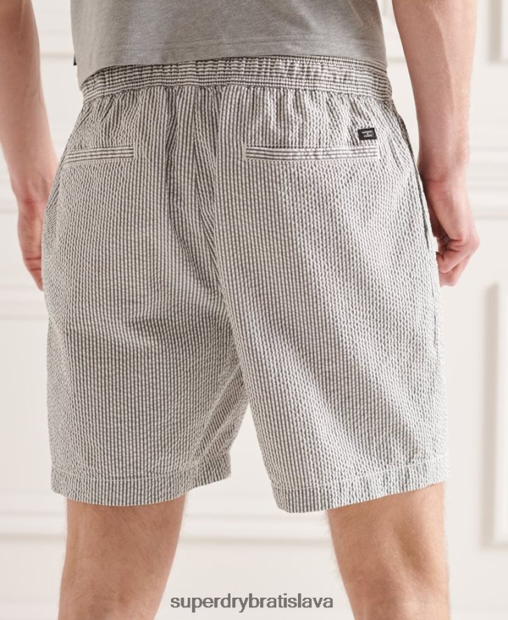 Superdry muži seersucker šortky so sťahovacou šnúrkou 6B4ZTR6438 oblečenie sivá