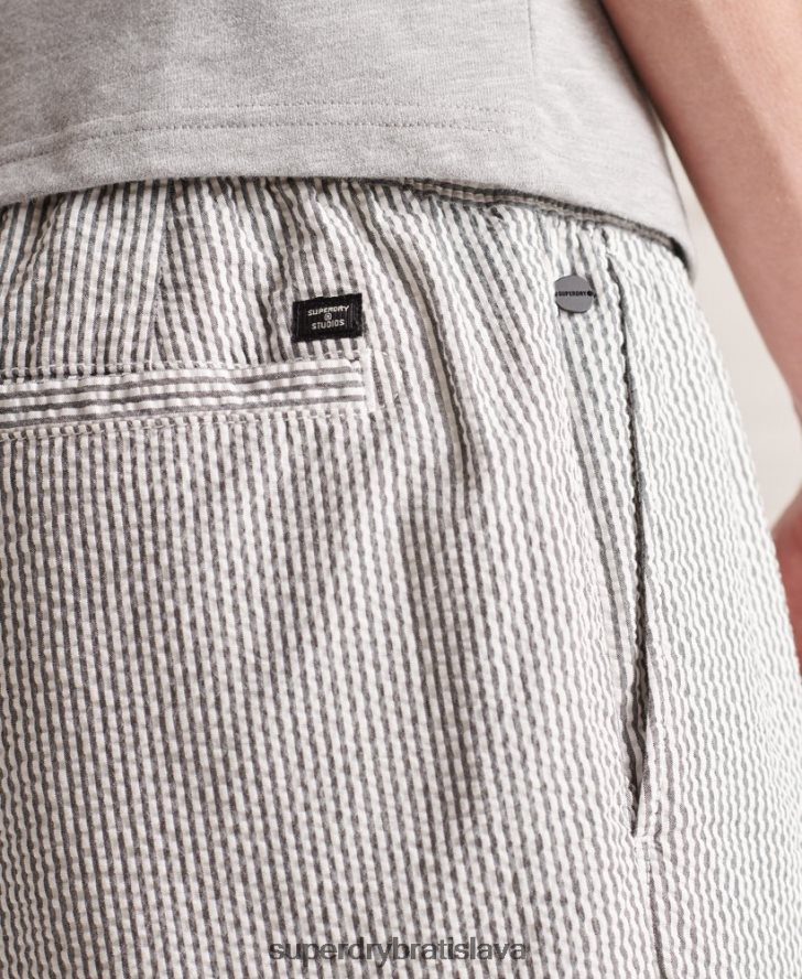 Superdry muži seersucker šortky so sťahovacou šnúrkou 6B4ZTR6438 oblečenie sivá