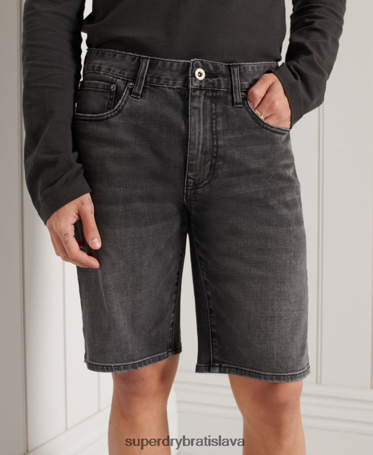 Superdry muži slim šortky 6B4ZTR369 oblečenie tmavošedý