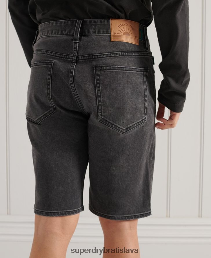 Superdry muži slim šortky 6B4ZTR369 oblečenie tmavošedý