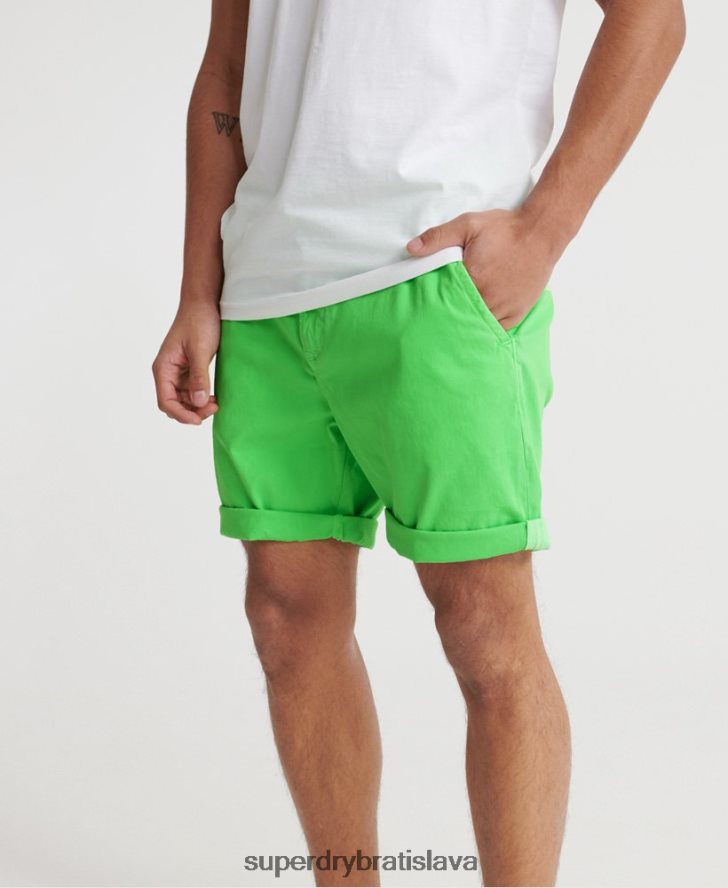 Superdry muži spálené chino šortky 6B4ZTR364 oblečenie zelená