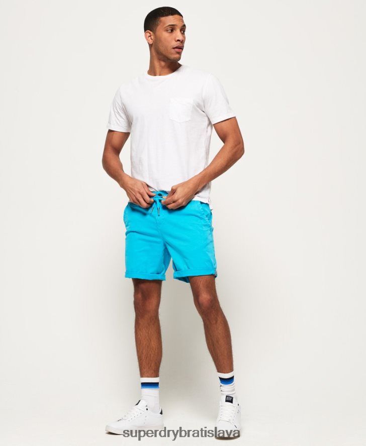 Superdry muži spálené šortky 6B4ZTR376 oblečenie svetlo modrá