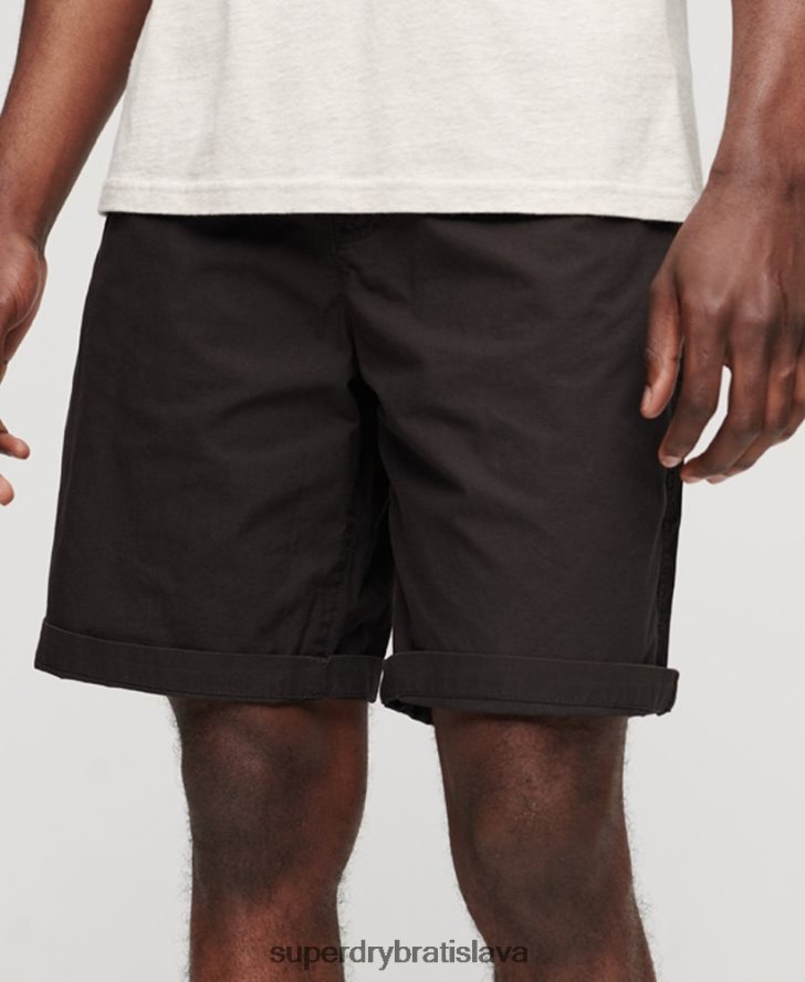 Superdry muži tesárske šortky 6B4ZTR87 oblečenie čierna