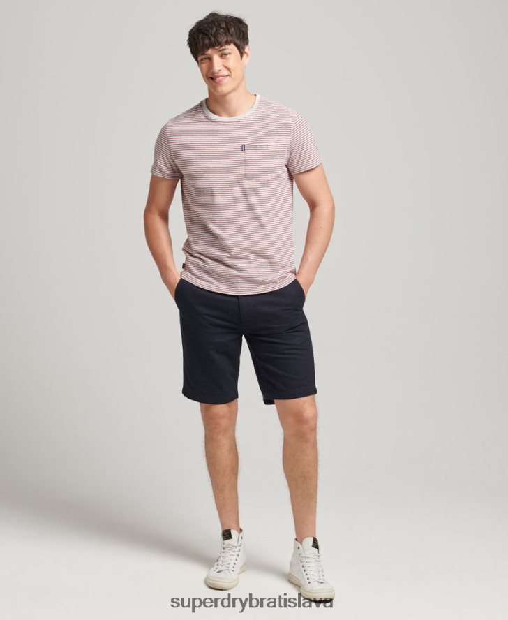 Superdry muži vintage dôstojnícke chino šortky 6B4ZTR306 oblečenie námorníctvo