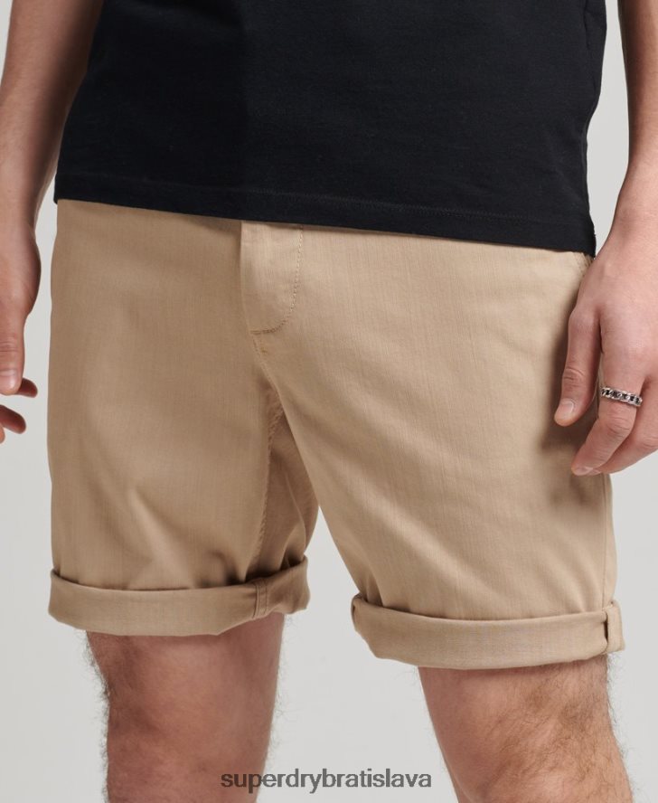 Superdry muži vintage dôstojnícke chino šortky 6B4ZTR307 oblečenie krém