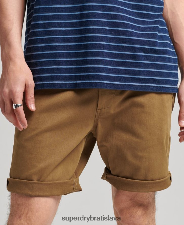 Superdry muži vintage dôstojnícke chino šortky 6B4ZTR308 oblečenie hnedá