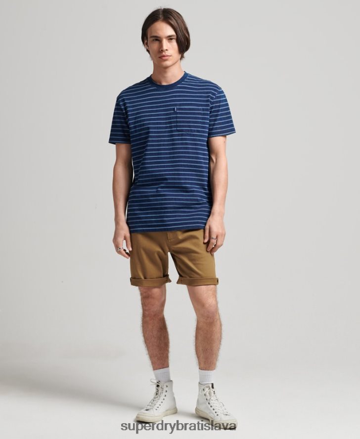 Superdry muži vintage dôstojnícke chino šortky 6B4ZTR308 oblečenie hnedá