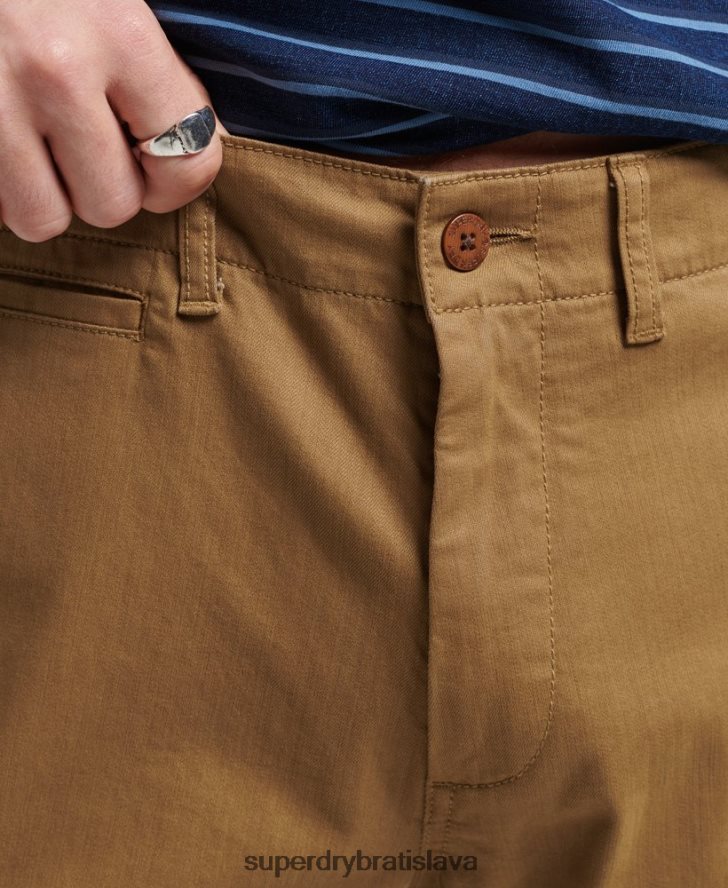 Superdry muži vintage dôstojnícke chino šortky 6B4ZTR308 oblečenie hnedá