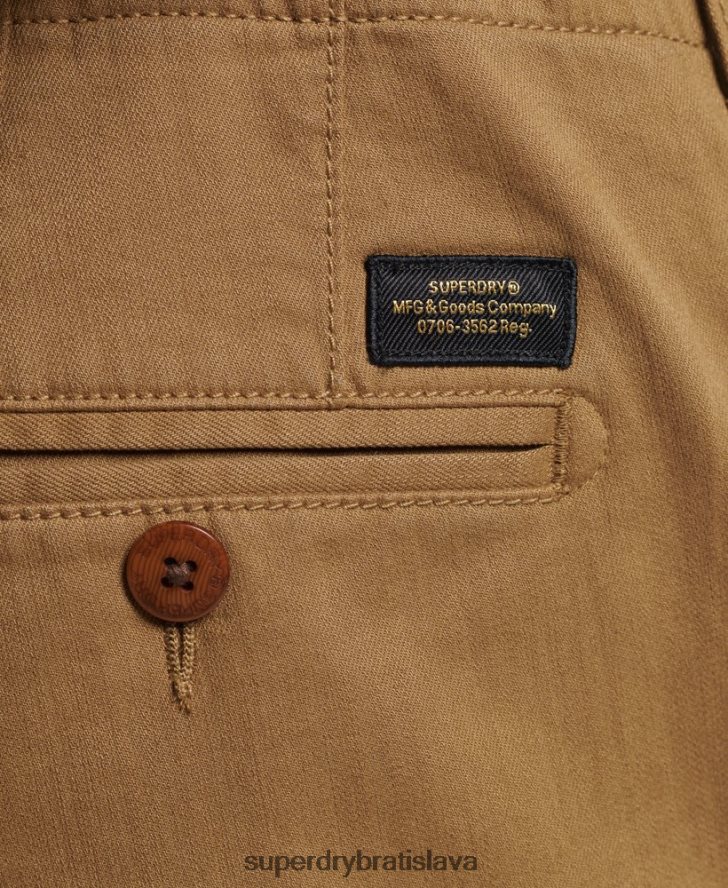 Superdry muži vintage dôstojnícke chino šortky 6B4ZTR308 oblečenie hnedá
