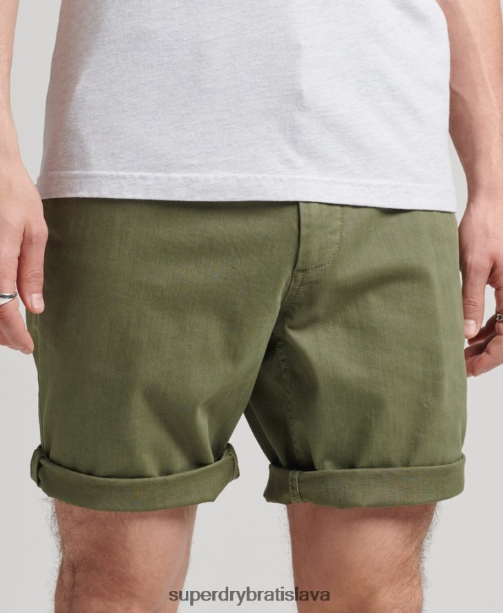 Superdry muži vintage dôstojnícke chino šortky 6B4ZTR312 oblečenie kaki