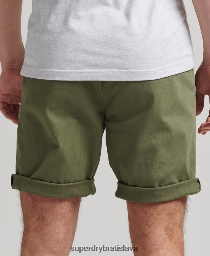 Superdry muži vintage dôstojnícke chino šortky 6B4ZTR312 oblečenie kaki