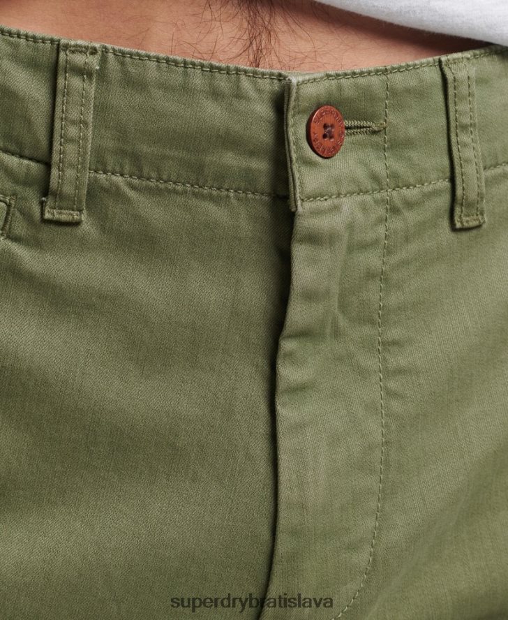 Superdry muži vintage dôstojnícke chino šortky 6B4ZTR312 oblečenie kaki