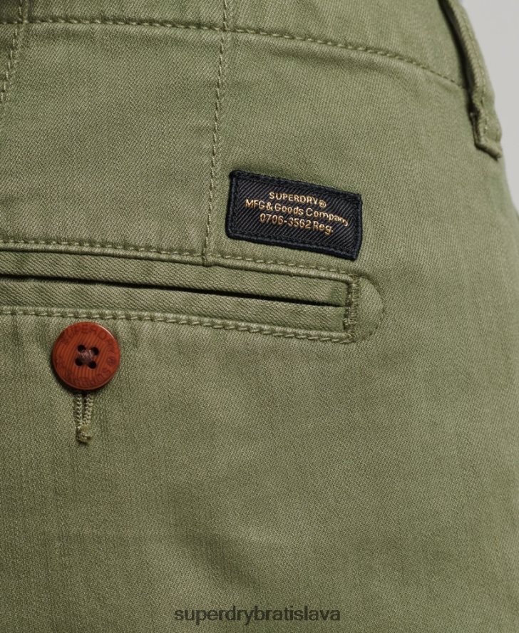 Superdry muži vintage dôstojnícke chino šortky 6B4ZTR312 oblečenie kaki