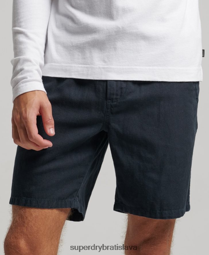Superdry muži vintage prefarbené šortky 6B4ZTR257 oblečenie námorníctvo