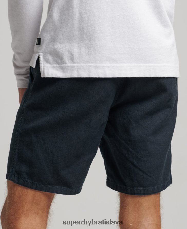 Superdry muži vintage prefarbené šortky 6B4ZTR257 oblečenie námorníctvo
