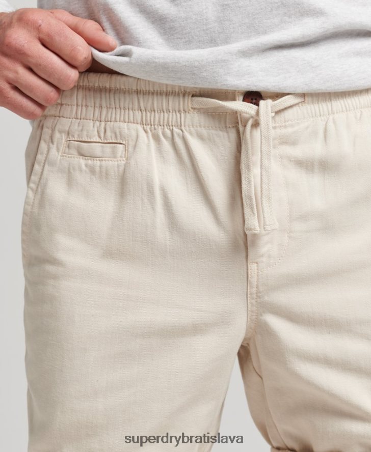 Superdry muži vintage prefarbené šortky 6B4ZTR264 oblečenie krém