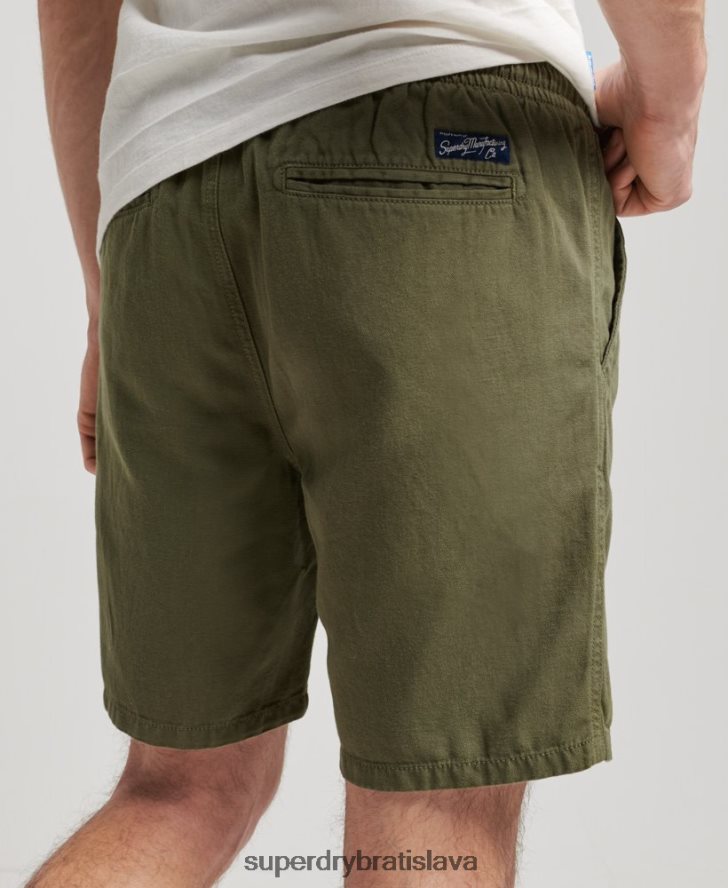 Superdry muži vintage prefarbené šortky 6B4ZTR274 oblečenie kaki