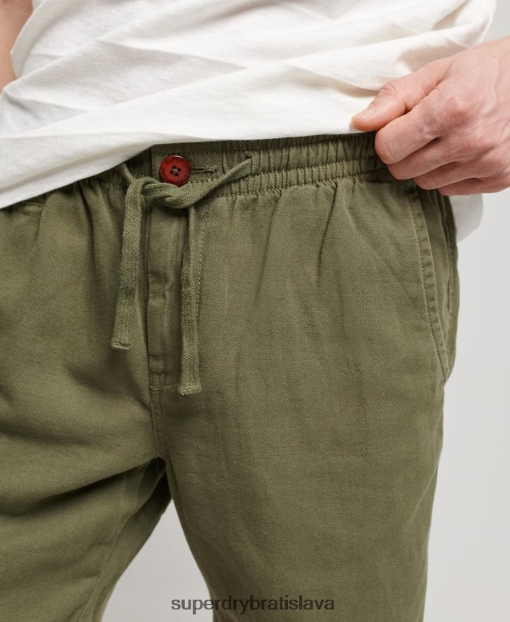 Superdry muži vintage prefarbené šortky 6B4ZTR274 oblečenie kaki