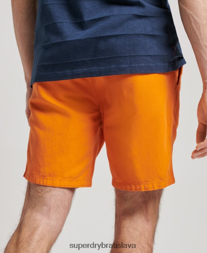 Superdry muži vintage prefarbené šortky 6B4ZTR299 oblečenie oranžová