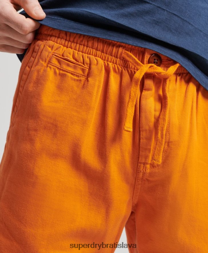 Superdry muži vintage prefarbené šortky 6B4ZTR299 oblečenie oranžová