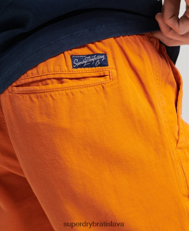 Superdry muži vintage prefarbené šortky 6B4ZTR299 oblečenie oranžová