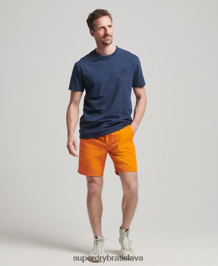 Superdry muži vintage prefarbené šortky 6B4ZTR299 oblečenie oranžová