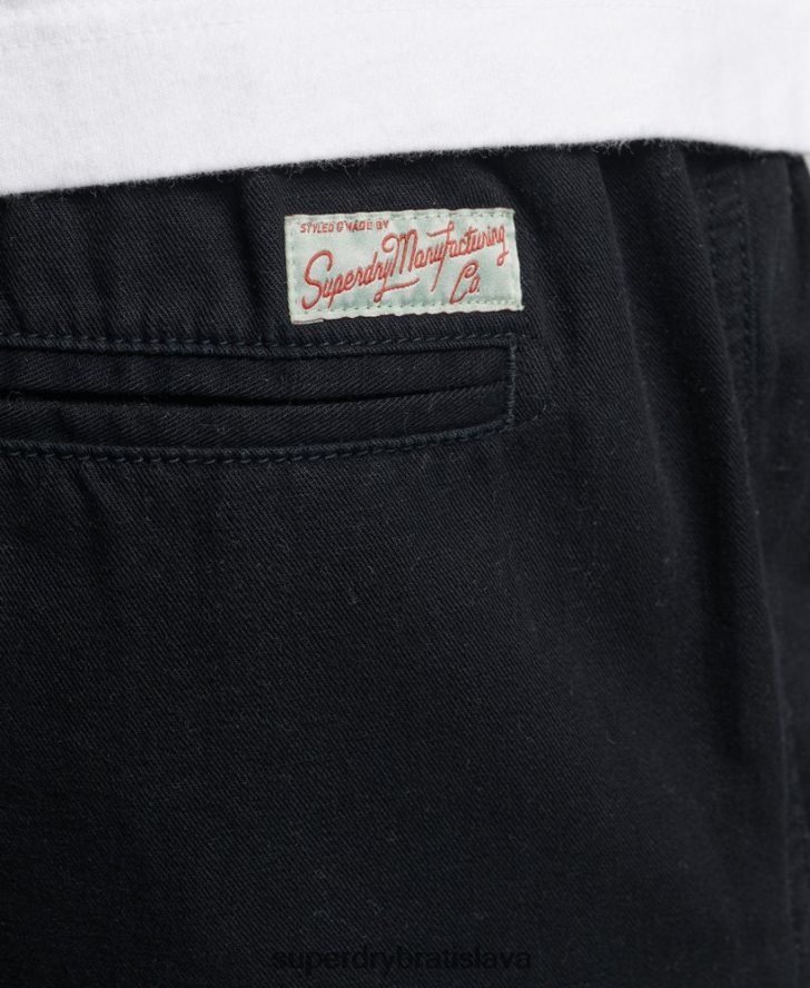 Superdry muži vintage prefarbené šortky 6B4ZTR322 oblečenie čierna