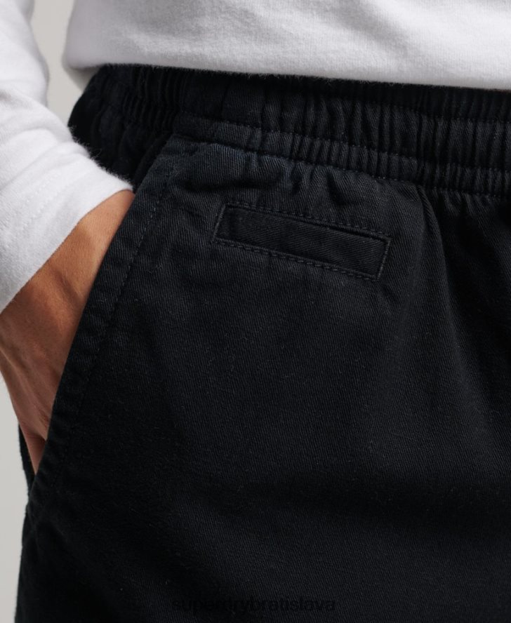 Superdry muži vintage prefarbené šortky 6B4ZTR322 oblečenie čierna