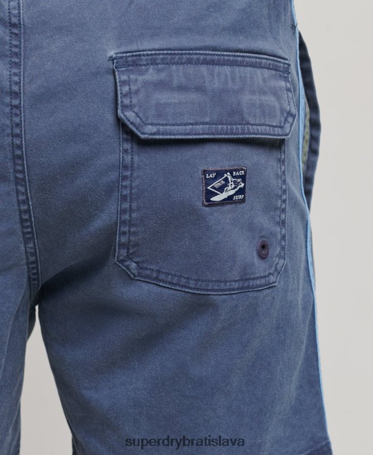 Superdry muži vintage pruhované šortky 6B4ZTR377 oblečenie námorníctvo