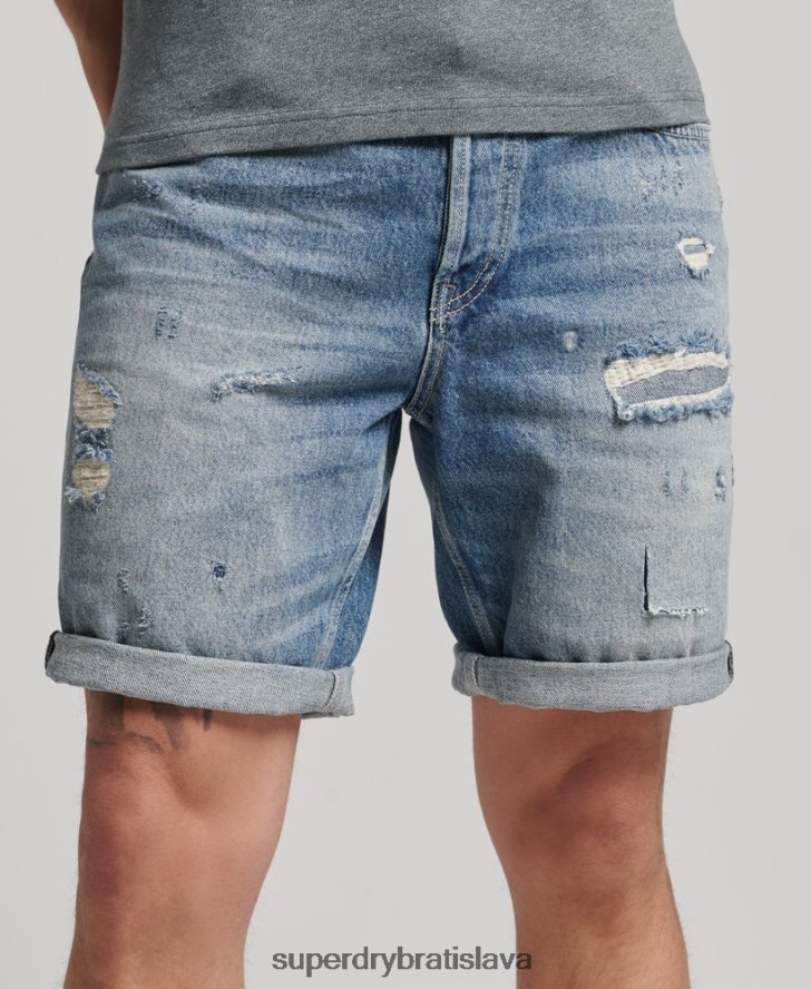 Superdry muži vintage rovné šortky 6B4ZTR277 oblečenie Modrá
