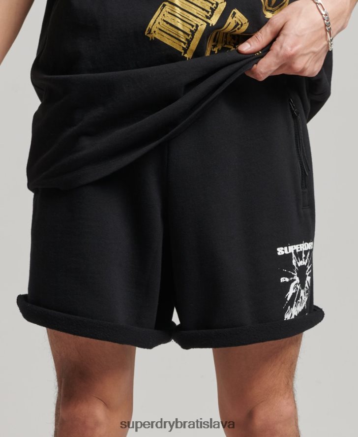 Superdry muži x prebytočné dresové šortky 6B4ZTR354 oblečenie čierna