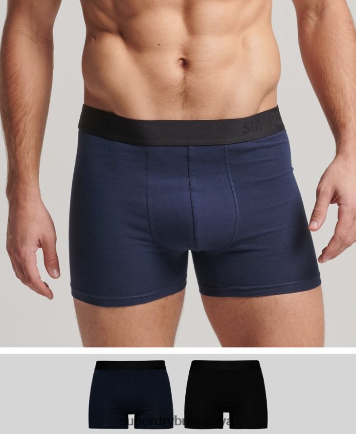 Superdry muži Boxer v dvojitom balení z organickej bavlny 6B4ZTR1637 oblečenie čierna