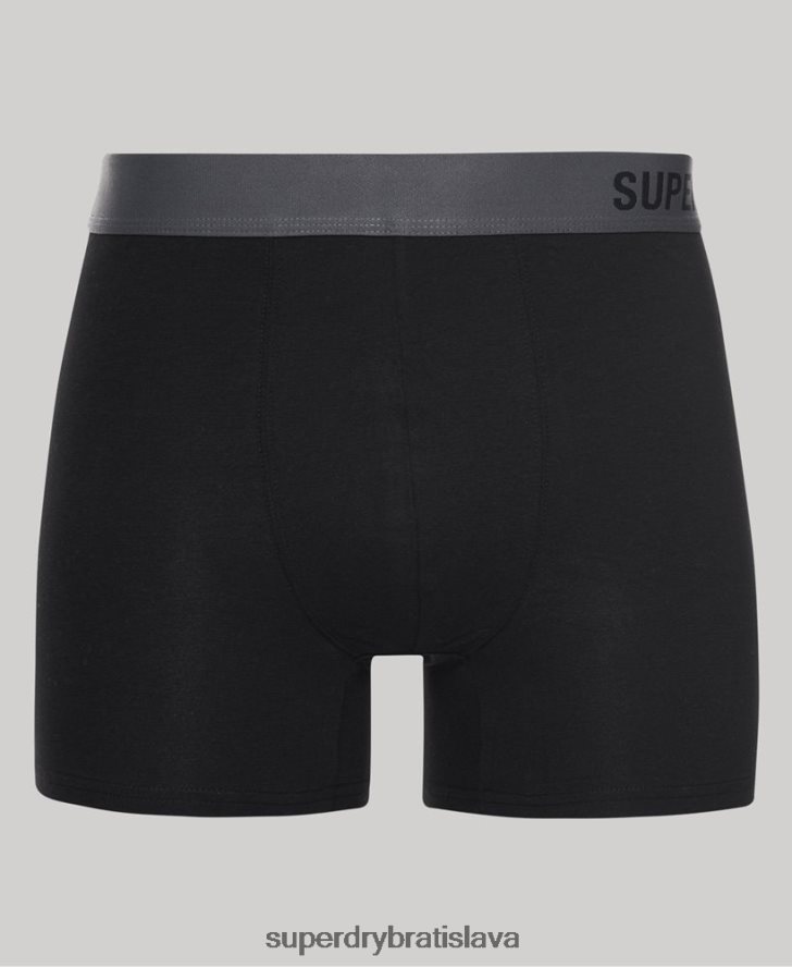Superdry muži Boxer v dvojitom balení z organickej bavlny 6B4ZTR1824 oblečenie čierna