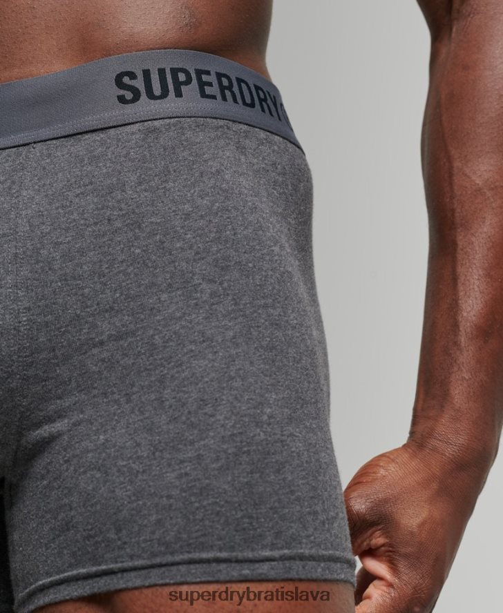 Superdry muži Boxer v dvojitom balení z organickej bavlny 6B4ZTR1824 oblečenie čierna