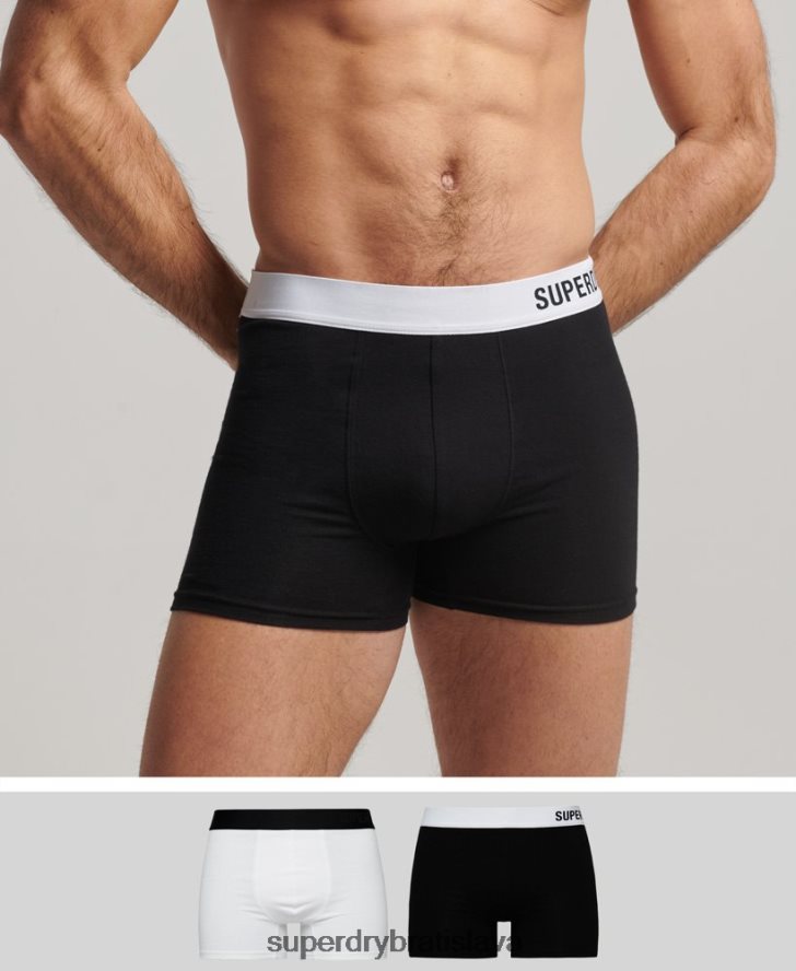 Superdry muži Boxer v dvojitom balení z organickej bavlny 6B4ZTR1836 oblečenie čierna