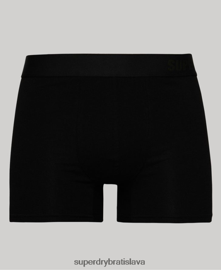 Superdry muži Boxer v dvojitom balení z organickej bavlny 6B4ZTR1864 oblečenie čierna