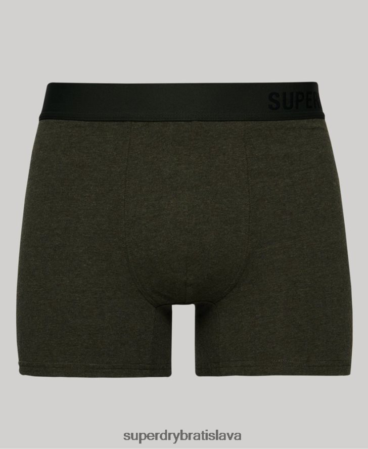 Superdry muži Boxer v dvojitom balení z organickej bavlny 6B4ZTR1864 oblečenie čierna