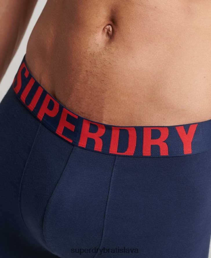 Superdry muži Dvojbalenie boxeriek s dvojitým logom z organickej bavlny 6B4ZTR1621 oblečenie námorníctvo