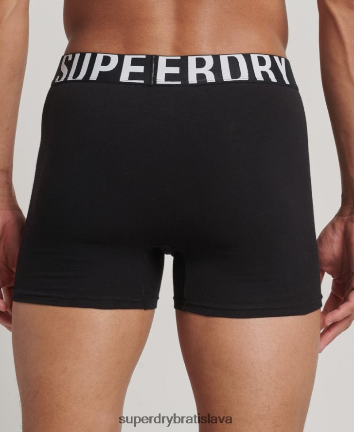 Superdry muži Dvojbalenie boxeriek s dvojitým logom z organickej bavlny 6B4ZTR1758 oblečenie čierna