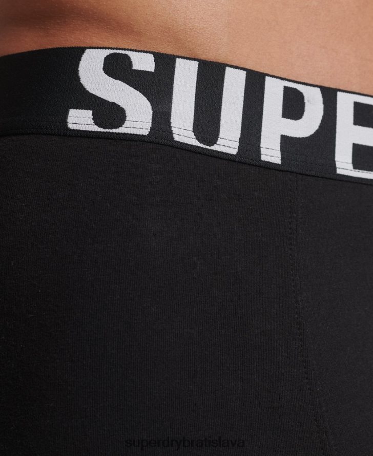 Superdry muži Dvojbalenie boxeriek s dvojitým logom z organickej bavlny 6B4ZTR1758 oblečenie čierna