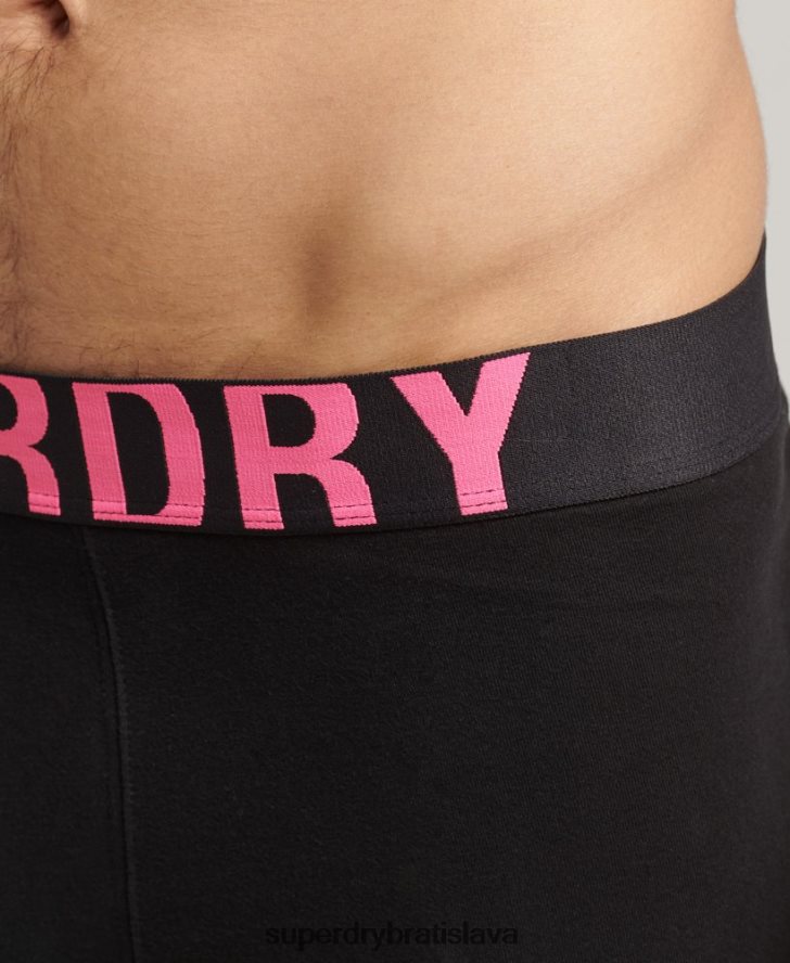 Superdry muži Dvojbalenie boxeriek s dvojitým logom z organickej bavlny 6B4ZTR1761 oblečenie čierna