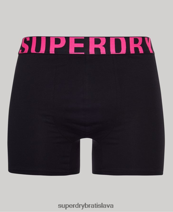 Superdry muži Dvojbalenie boxeriek s dvojitým logom z organickej bavlny 6B4ZTR1761 oblečenie čierna