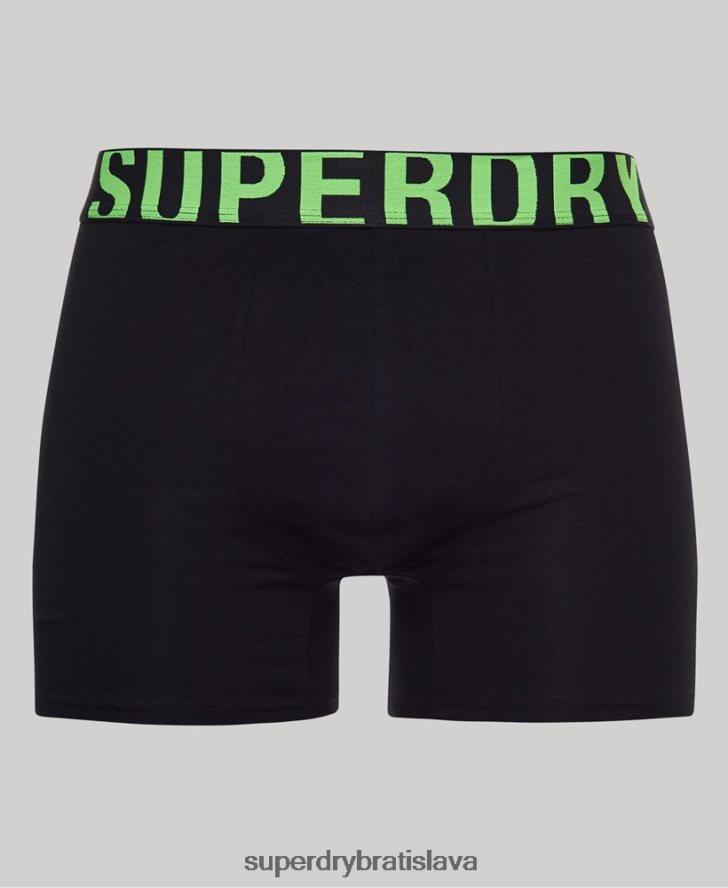 Superdry muži Dvojbalenie boxeriek s dvojitým logom z organickej bavlny 6B4ZTR1761 oblečenie čierna