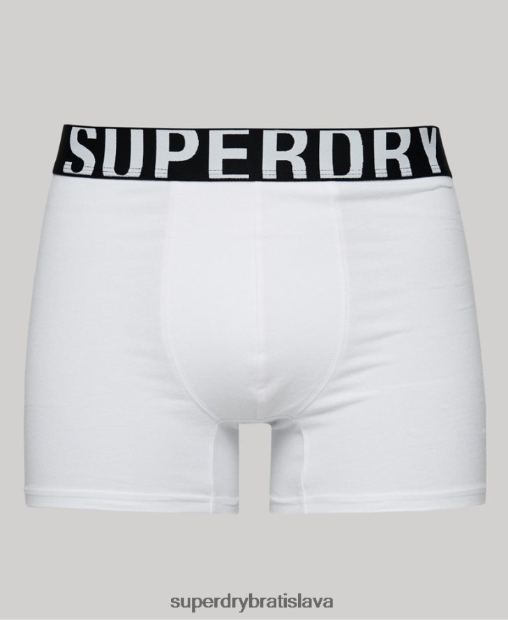Superdry muži Dvojbalenie boxeriek s dvojitým logom z organickej bavlny 6B4ZTR1770 oblečenie čierna