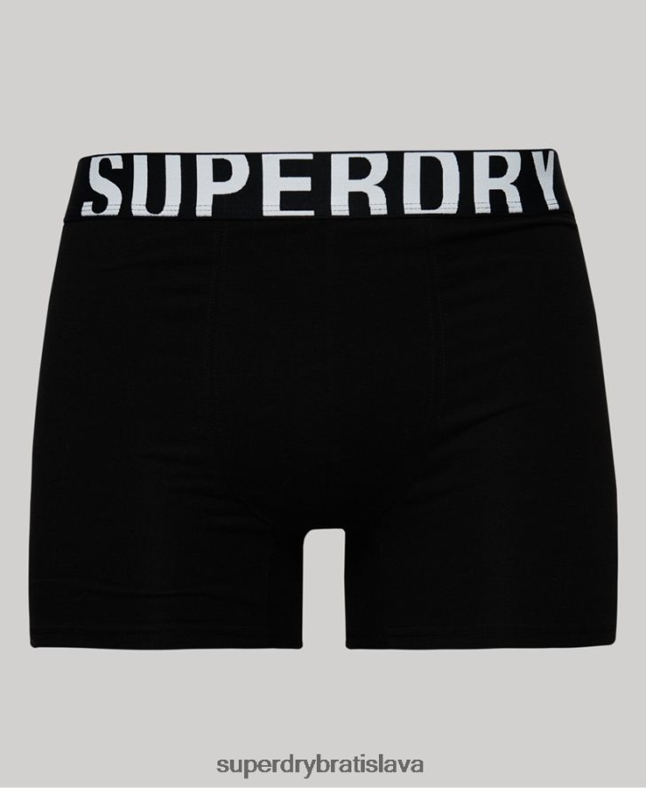 Superdry muži Dvojbalenie boxeriek s dvojitým logom z organickej bavlny 6B4ZTR1770 oblečenie čierna