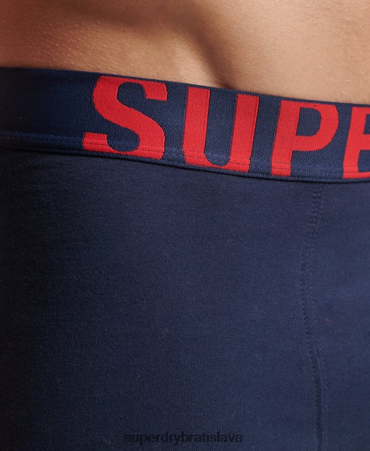 Superdry muži Dvojbalenie boxeriek s dvojitým logom z organickej bavlny 6B4ZTR1794 oblečenie námorníctvo